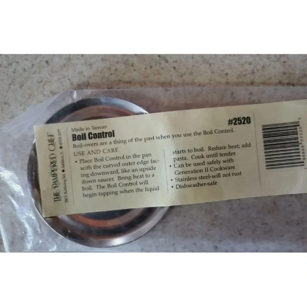 New Pampered Chef Stainless Steel Boil Control #2520